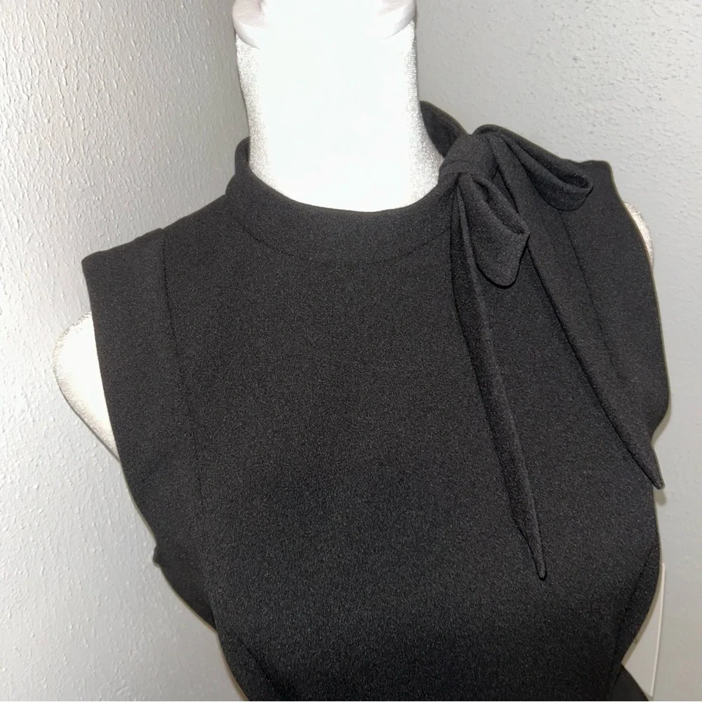 Calvin Klein Black formal cocktail  Midi Dress with Bow Detail - Picture 4 of 5